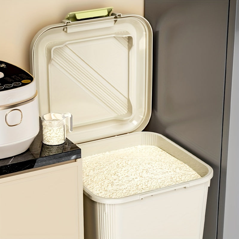 Rolling Grain Storage Container with Measuring Cup