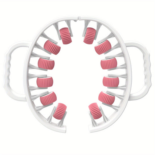 12-Wheel 360° Muscle Roller - Leg, Calf, Arm Massager(White)