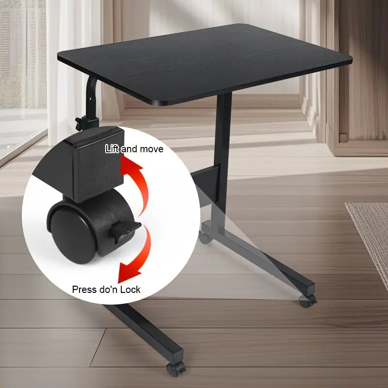 Black Lift Table Desk with Pulley to Adjust Height