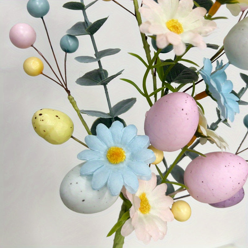 Pastel Eggs Easter Artificial Flower Bouquet Faux Floral