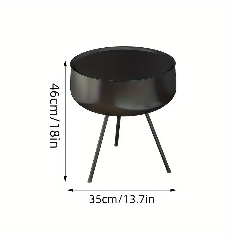 Side Table with Storage - Black