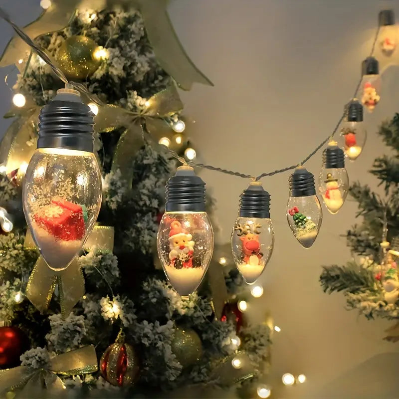 Christmas Snow Globe String Lights for Magical Holiday Décor