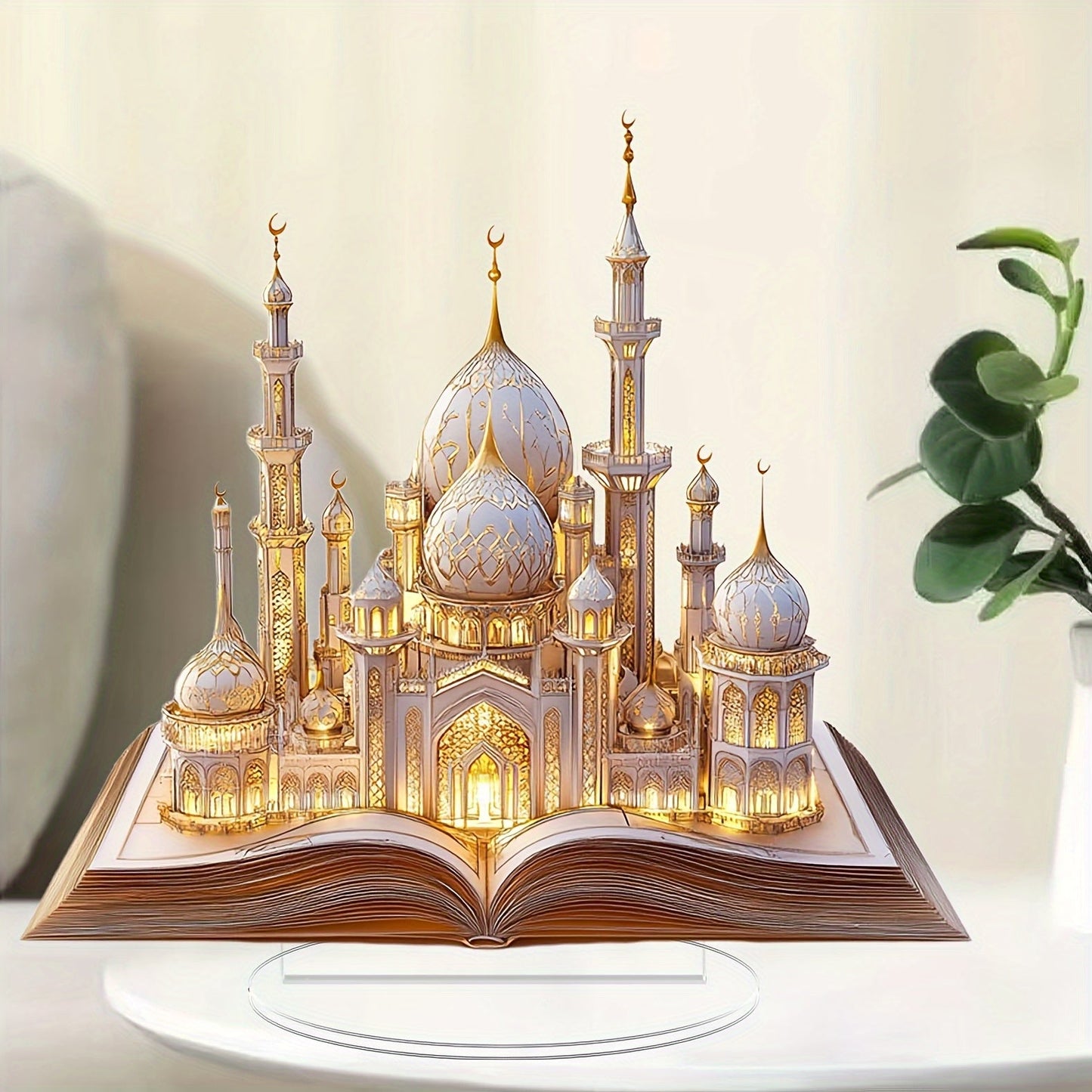 2D Flat Acrylic Mosque Desktop Tabletop Decoration
