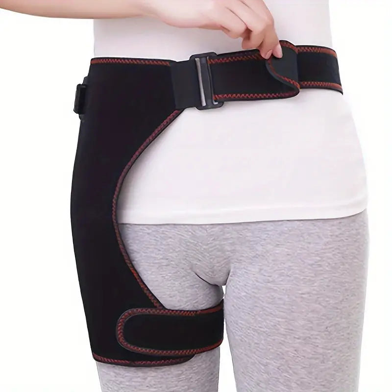 1pc USB Heated Hip Support Brace with Vibrating Massage and Adjustable Strap