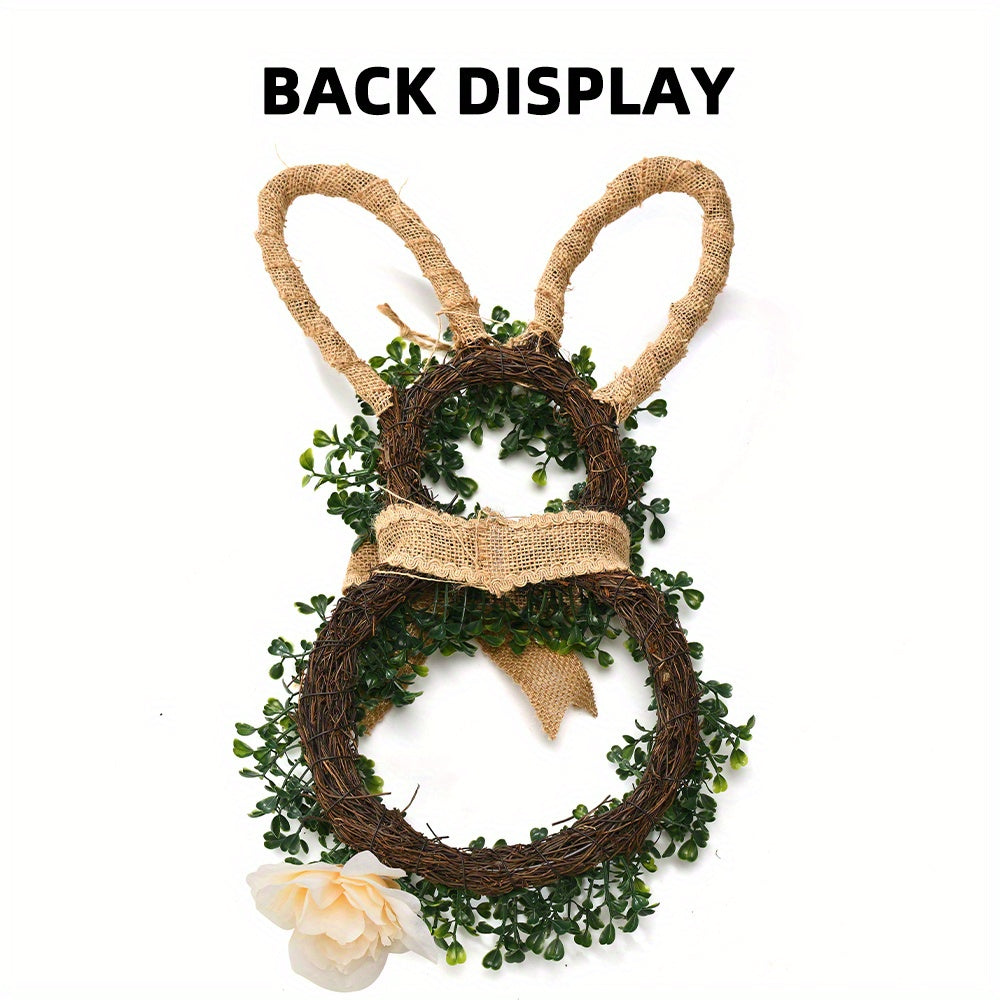 Spring Decor Easter Bunny-Themed Flower Wreath