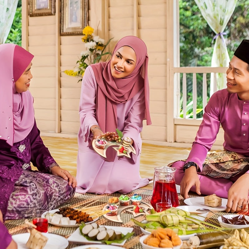 Wooden Ramadan Tray for Dining Table Decoration