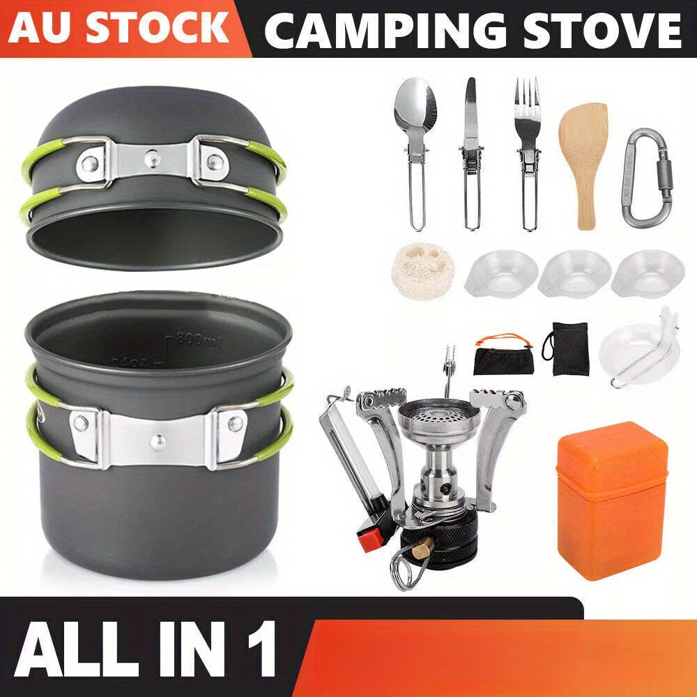 Camping Cookware Set with Foldable Pot & Skillet