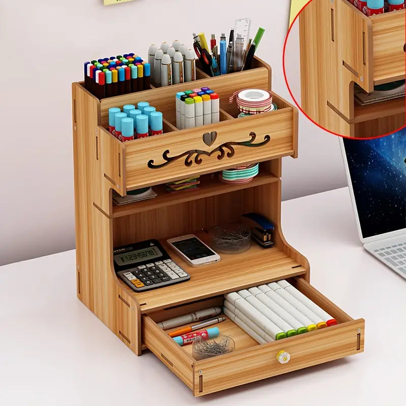 Stay clutter-free with the help of our adaptable Wooden Drawer Organizer