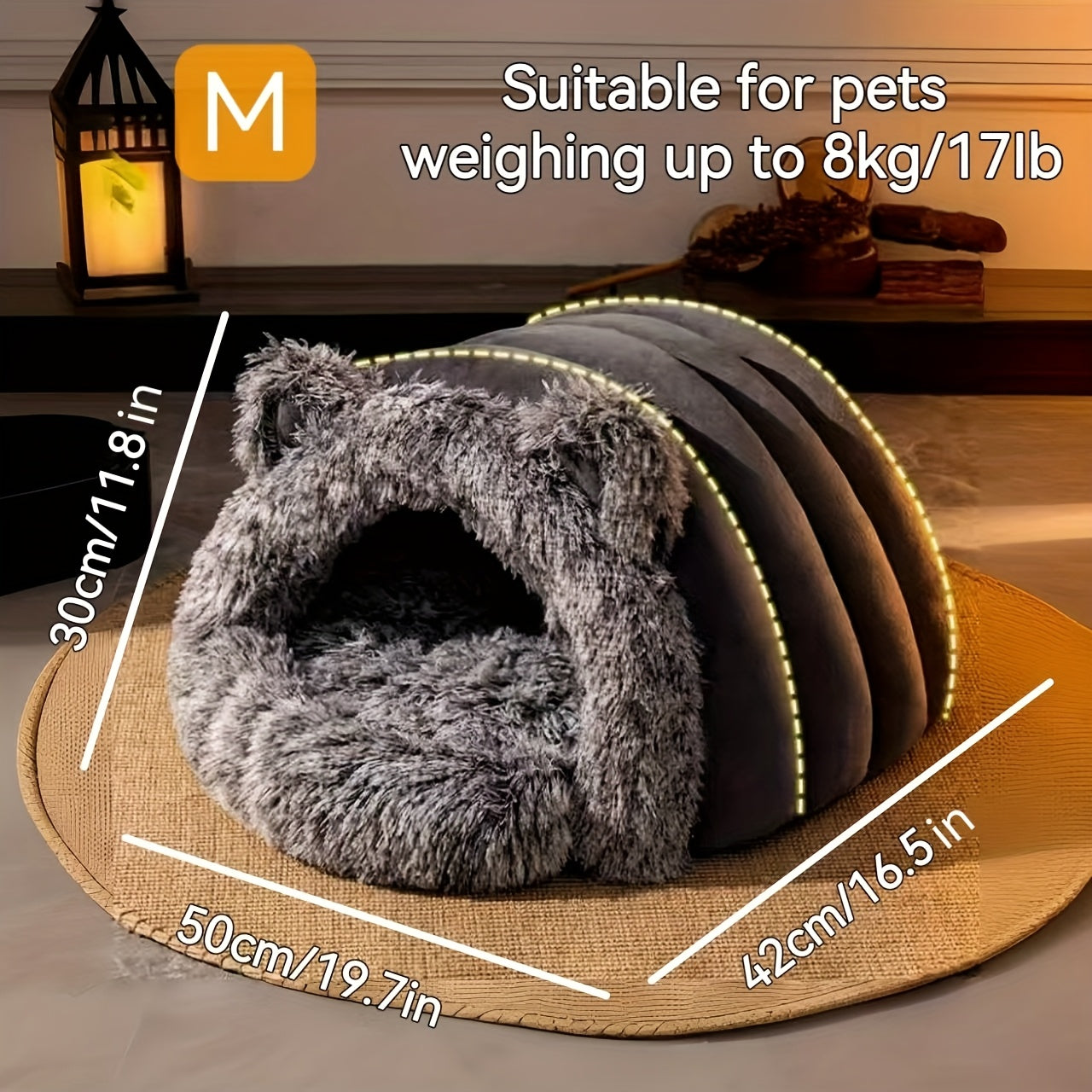 Plush Fleece Cat Cave Bed for Winter Comfort