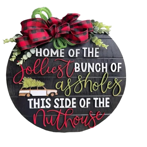 Welcome Guests with 1pc Christmas Wooden Door Sign