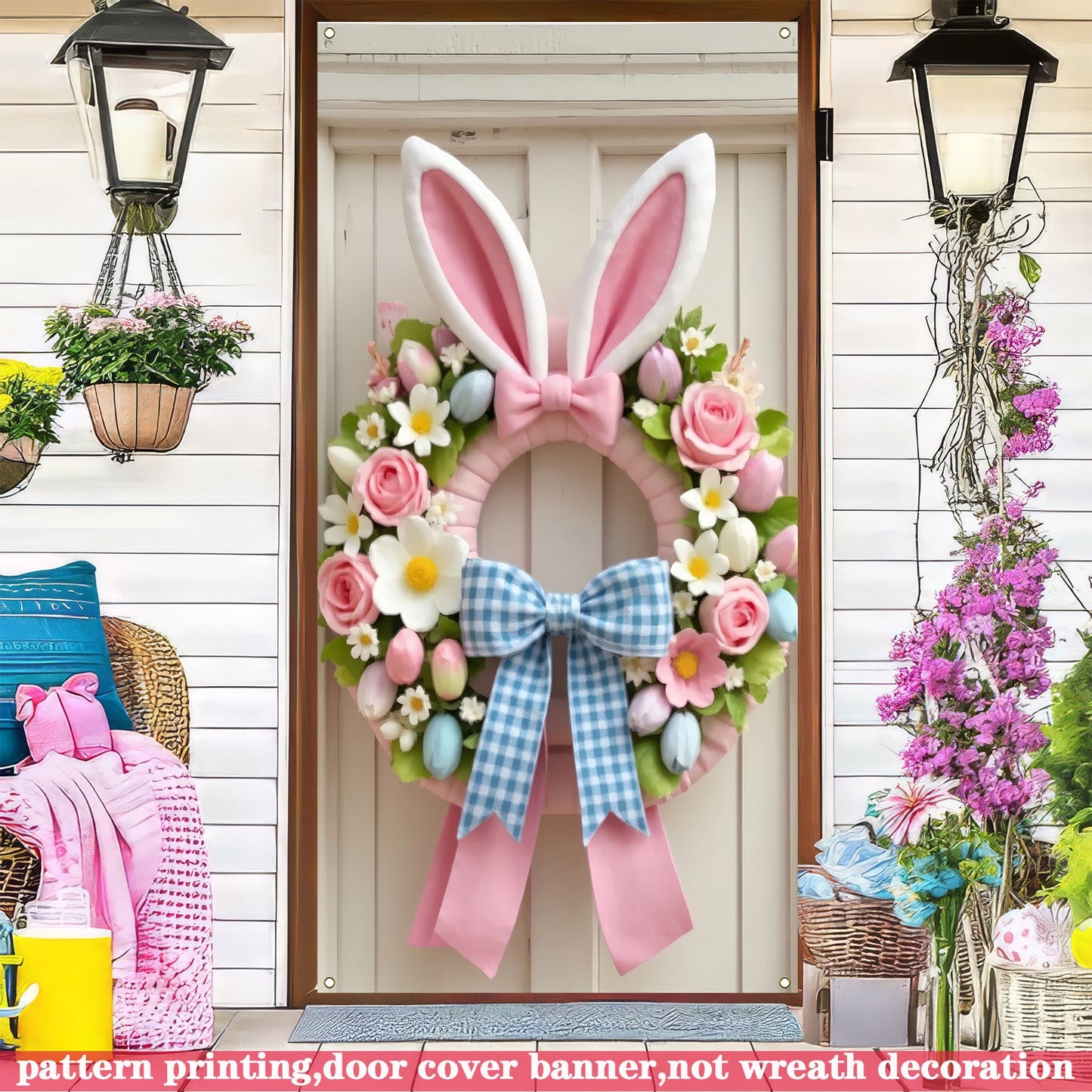 Easter Bunny Ear Wreath Banner