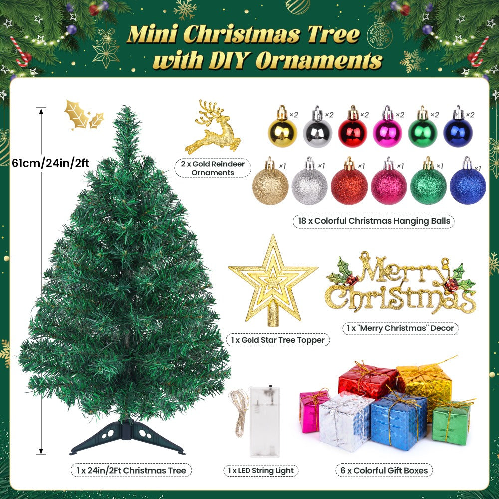 Desktop Christmas Tree with Lights