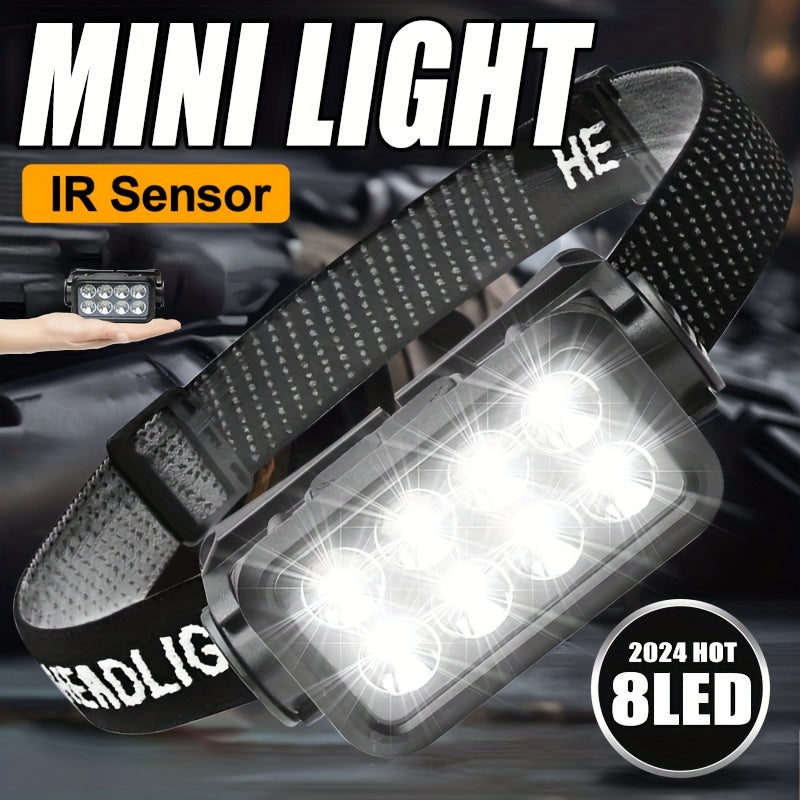Rechargeable LED Headlamp with Wave Sensor and 4 Modes