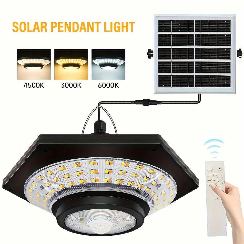 Solar LED Pendant Light with Remote & Motion Sensor