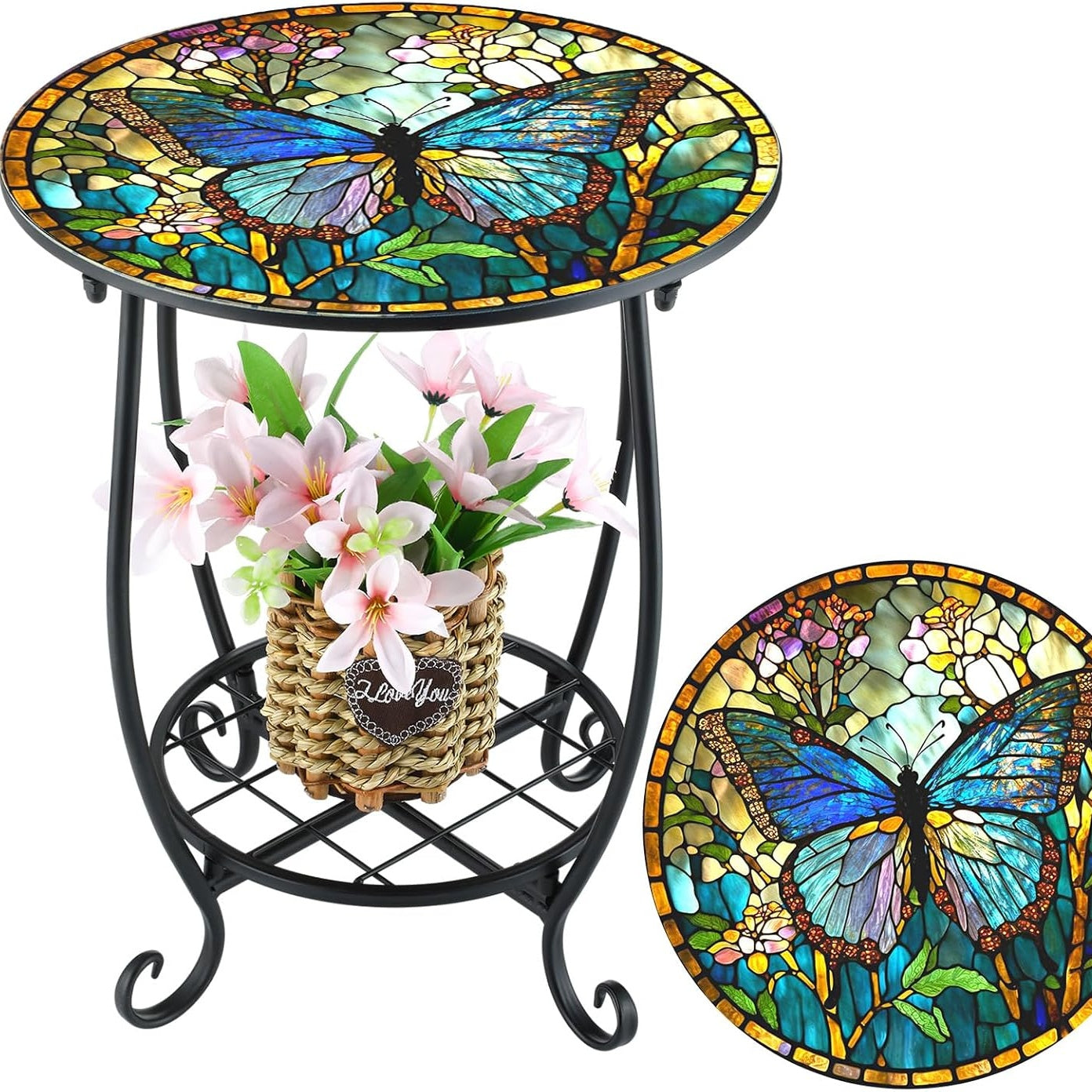 Metal Side Table Mosaic