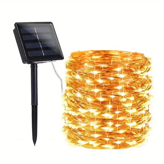 110ft Solar String Lights: 300 LED Waterproof Fairy Lights