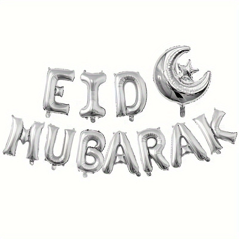 11pcs EID Mubarak Foil Balloons Set