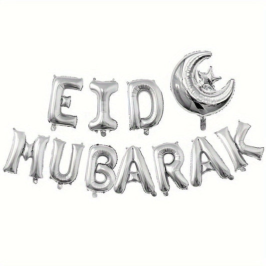 11pcs EID Mubarak Foil Balloons Set