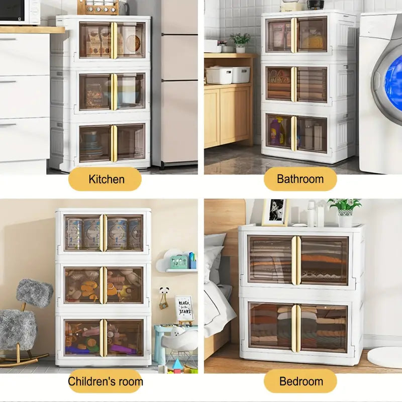 Decluttering made easy with the help of a transparent folding storage box