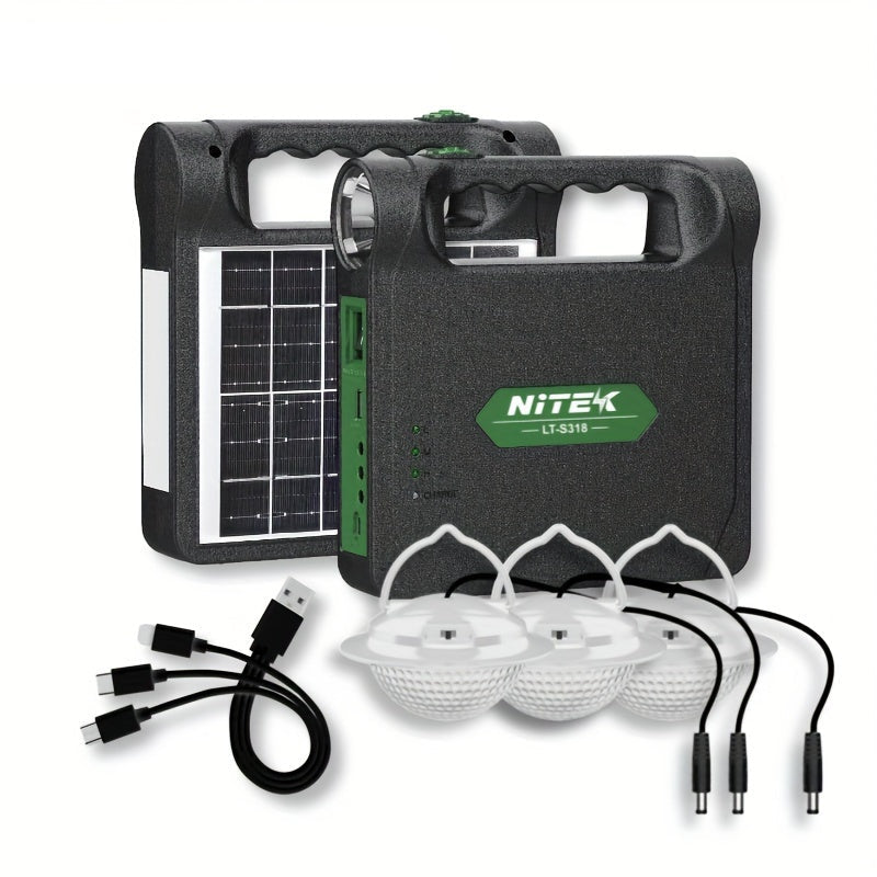 6000mAh Portable Solar Generator Kit with LED Lights