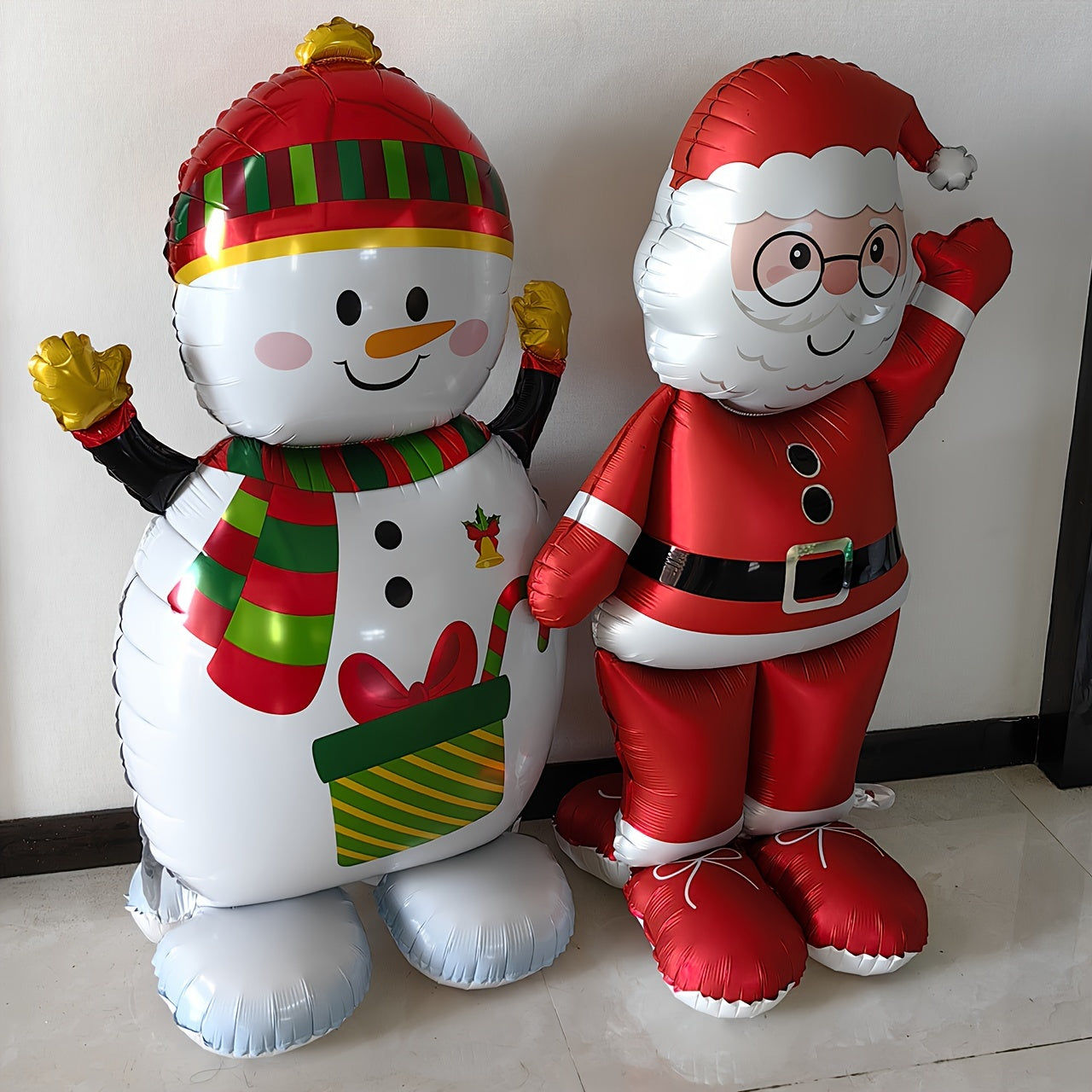 Santa & Snowman Foil Balloons (2-Pack)