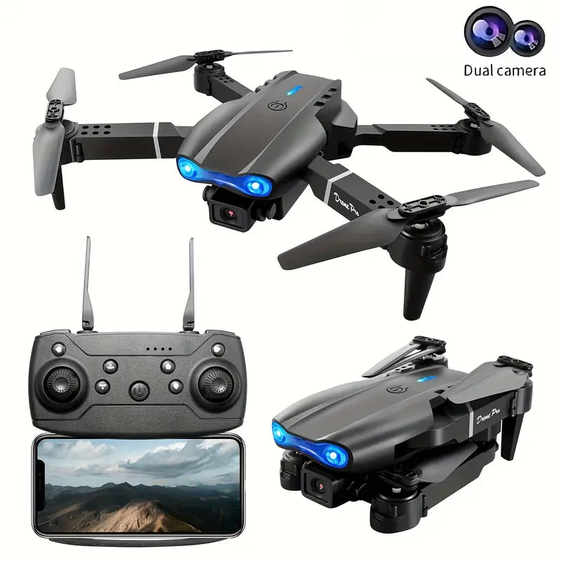 Foldable RC Drone with HD Camera & Altitude Hold - Black