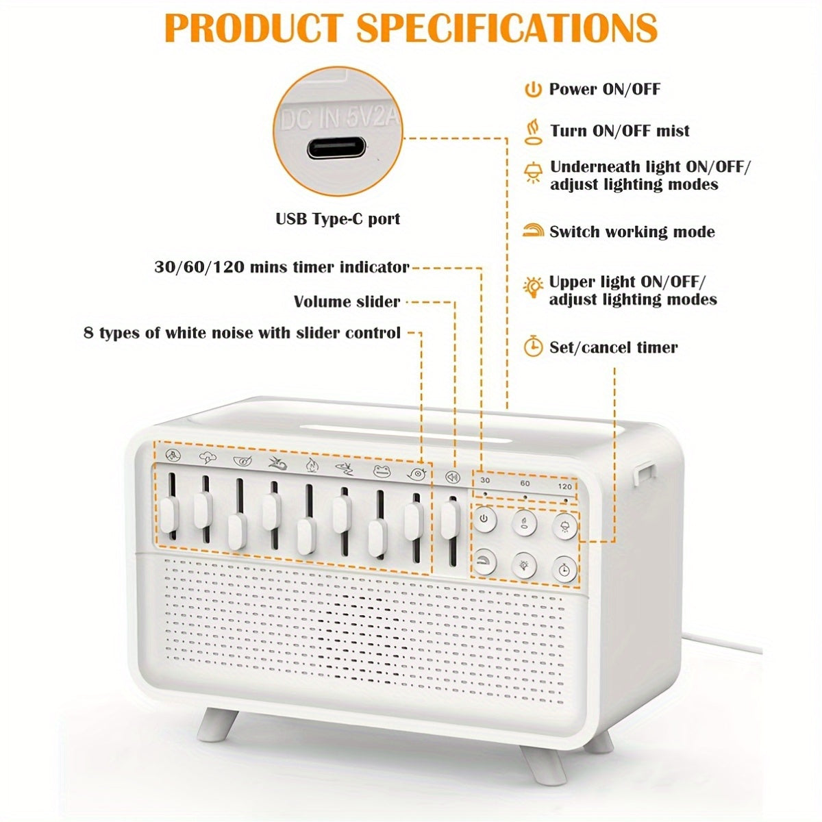 3-in-1 Sleep Night Light Humidifier Bluetooth Speaker