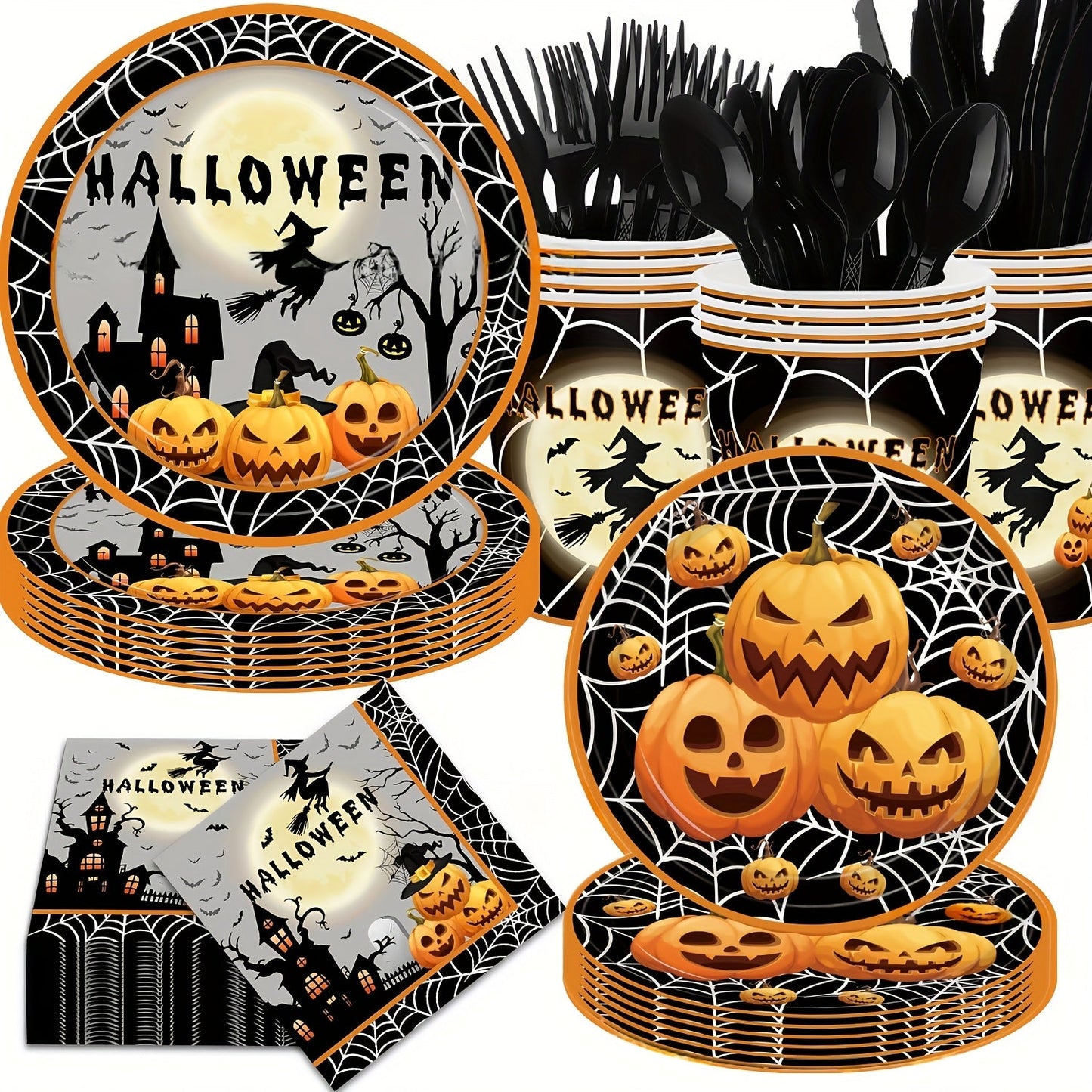 Halloween Party Dinnerware Set (140pcs)