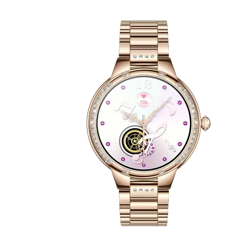 Golden Wireless Call Smart Watch for Women - Multi-Sports Modes & Voice Assistant