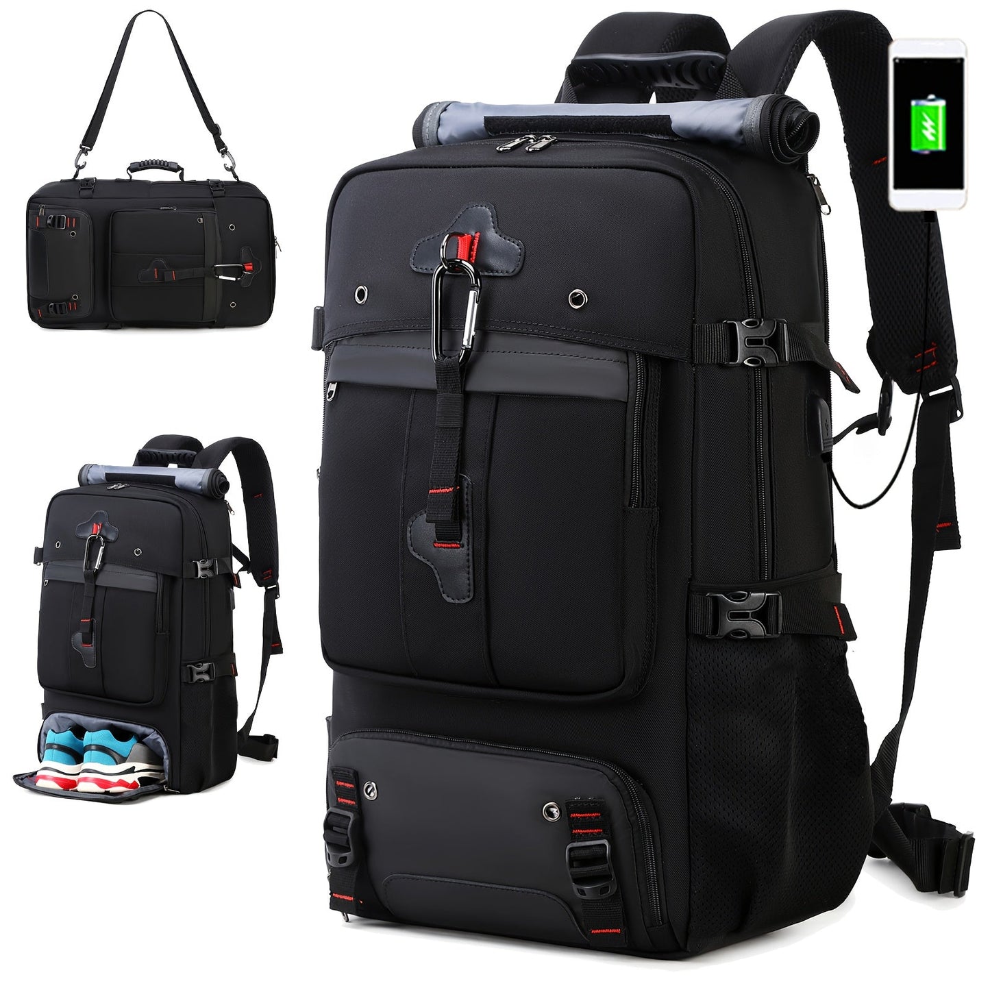 50L Hiking Backpack with Shoe Compartment