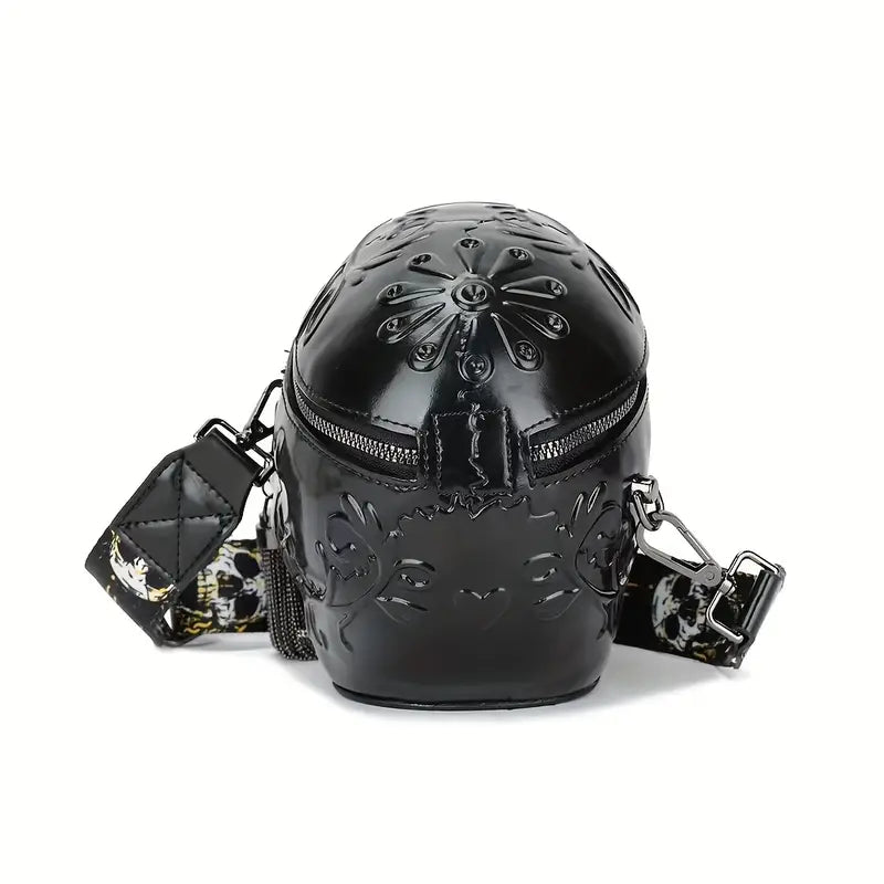 Chic Punk Skull Head Shoulder Bag - Black
