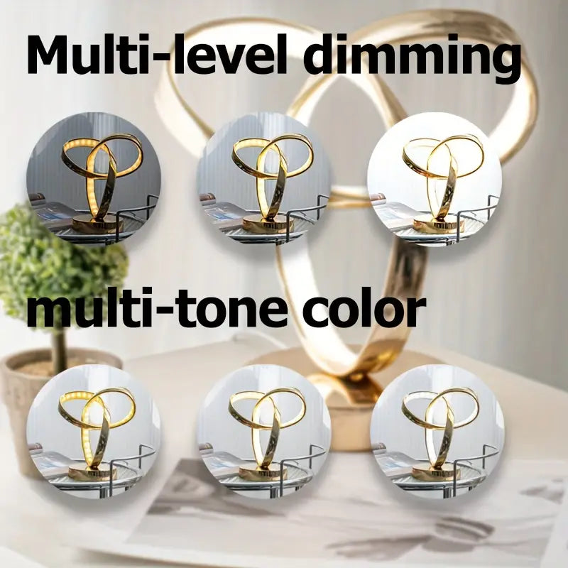 Space-themed USB Bedside Table Lamp - Golden