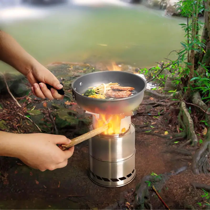 Portable Stainless Steel Firewood Stove for Outdoor Camping