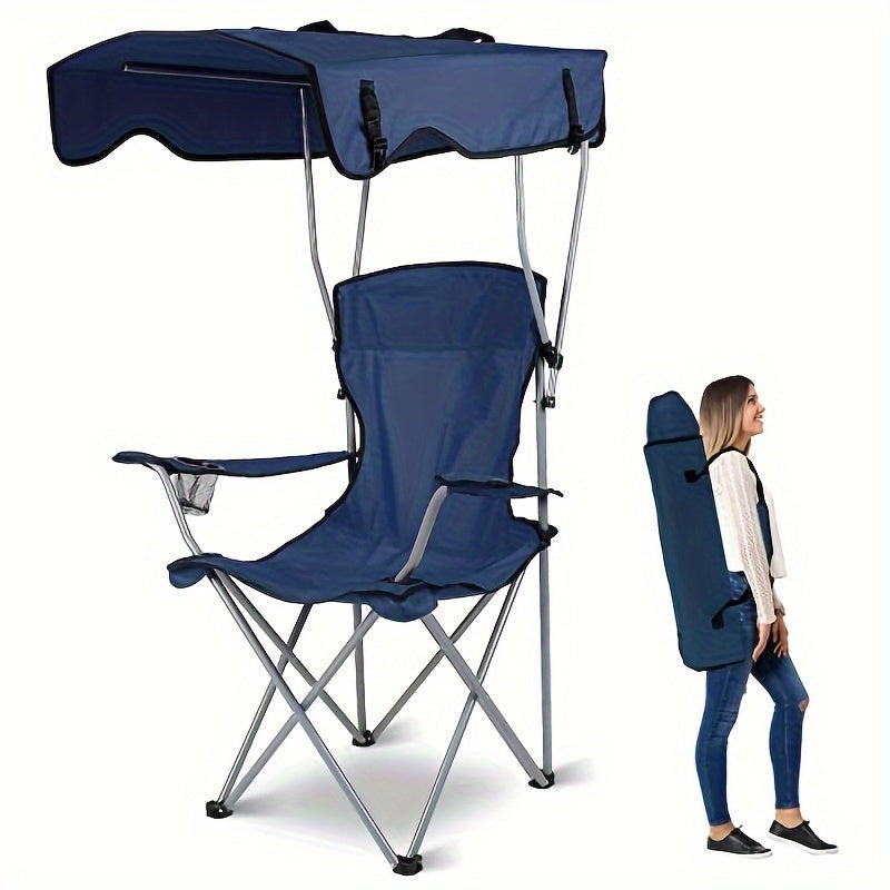 Outdoor Folding Chair Shade with Steel Frame Seat