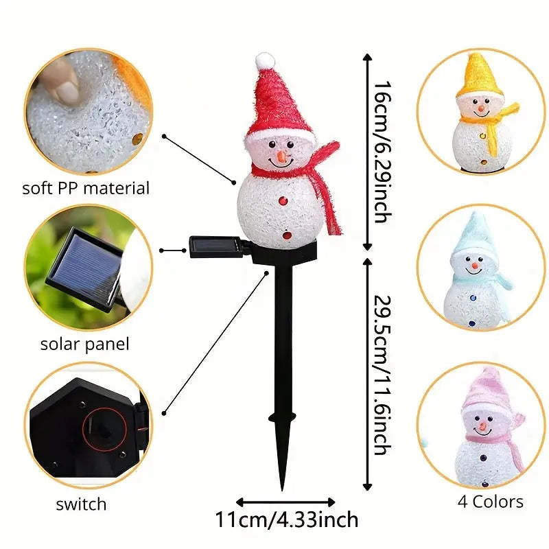 Radiant Solar Snowman Quartet: Festive Ground Plug-in Lights