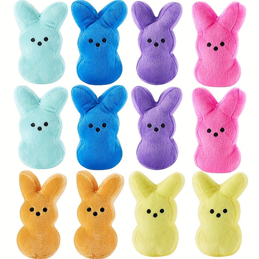 12pcs Assorted Color Easter Bunny Plush Toys