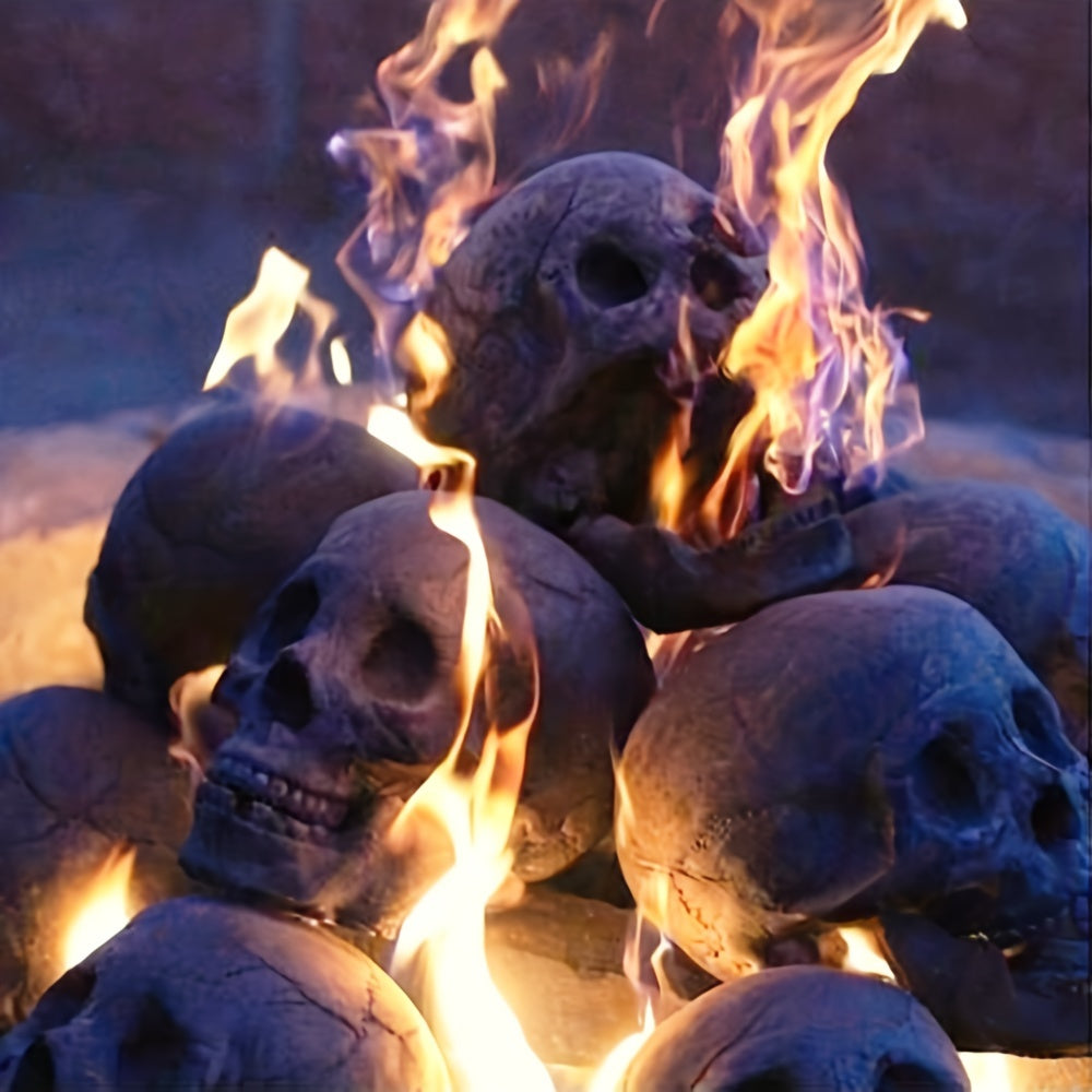 6pcs Ceramic Human Skull Fire Logs -  Fire Pits & Fireplaces