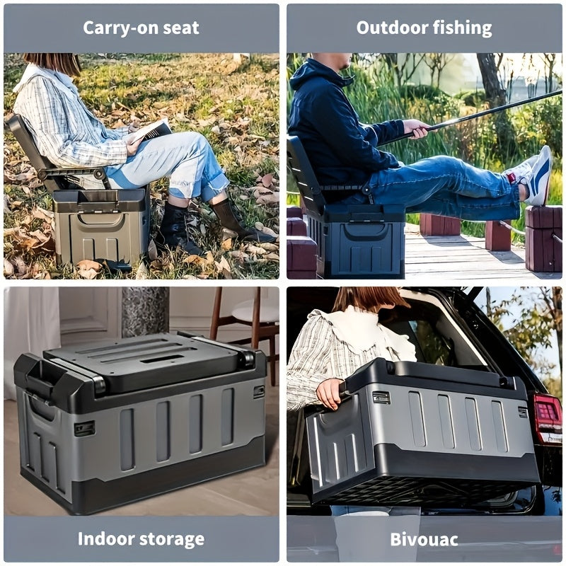 60L Collapsible Car Storage Box for Outdoor & Vehicle