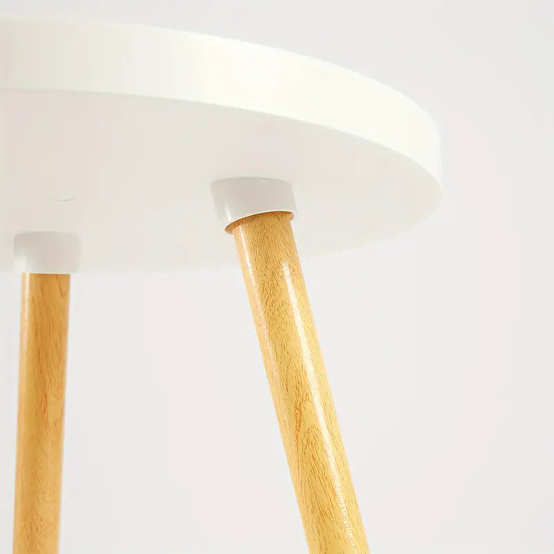 Minimalist Round White Coffee Table - Space-Saving Design