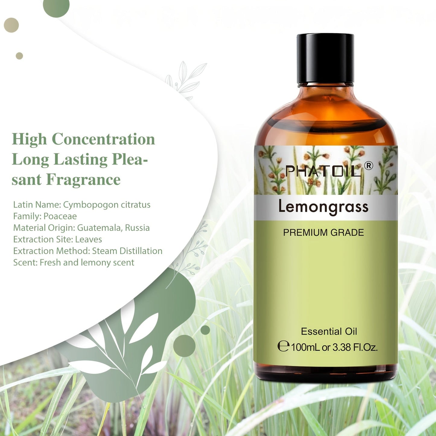 Lemongrass Essential Oil 100ml for Diffusers & Humidifiers