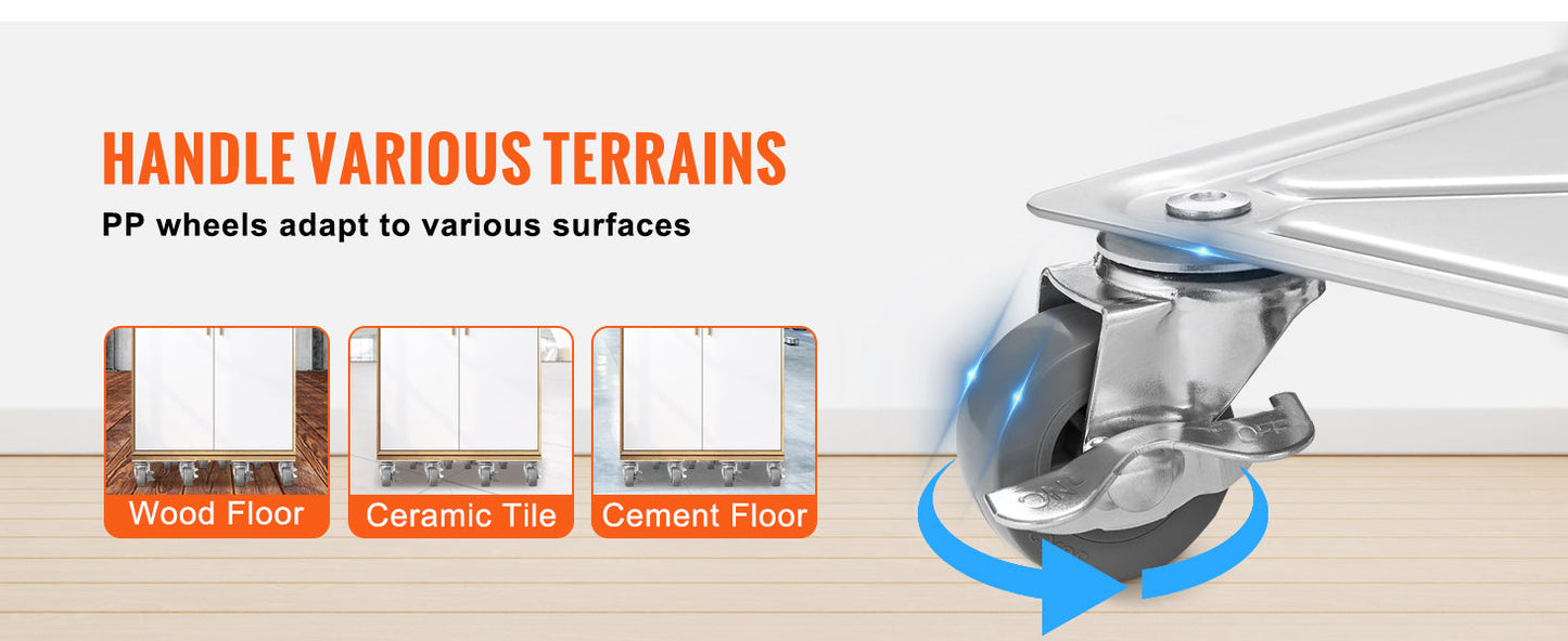 4pcs Industrial Machinery Mover - 360° Rotation, Heavy Furniture Transport