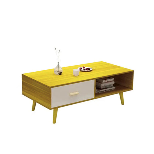 Style Wooden Coffee Table Tea Table with Drawers