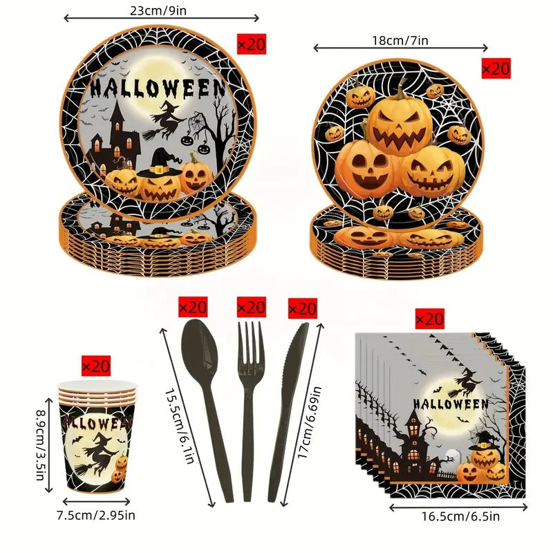Halloween Party Dinnerware Set (140pcs)