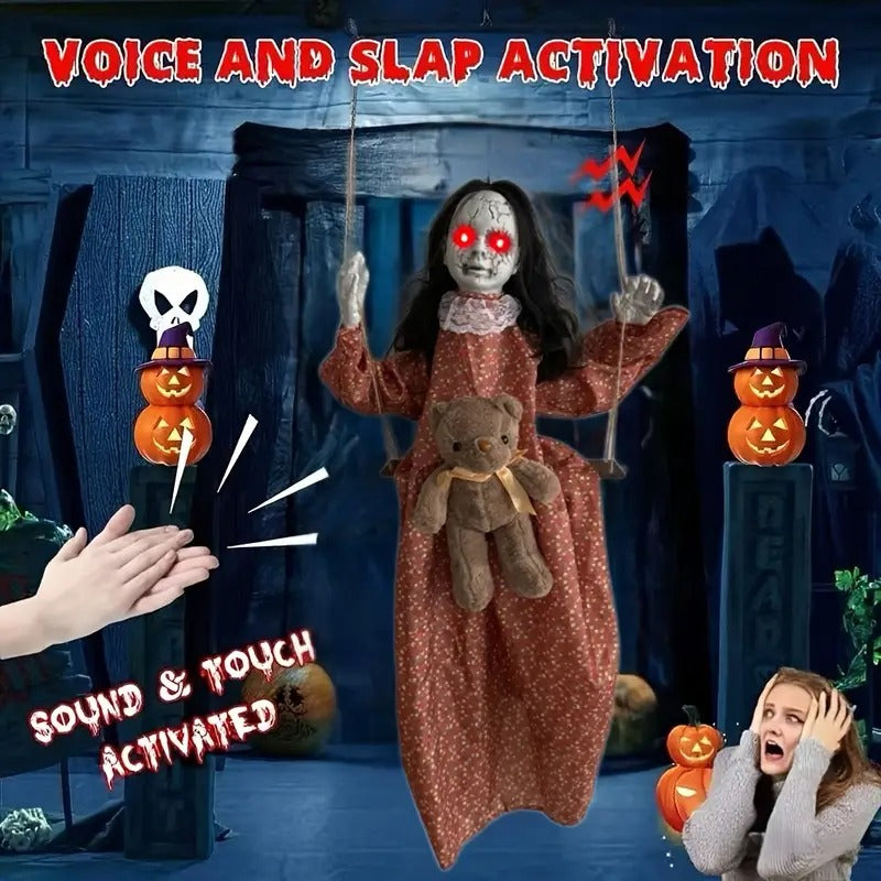 Glowing Eyes Halloween Hanging Doll