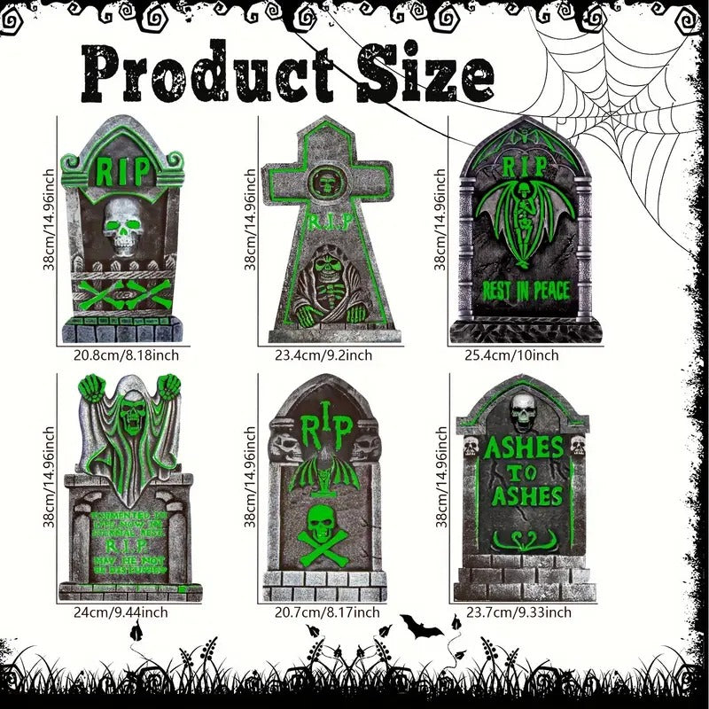 Halloween Glow Yard Signs Tombstone Set