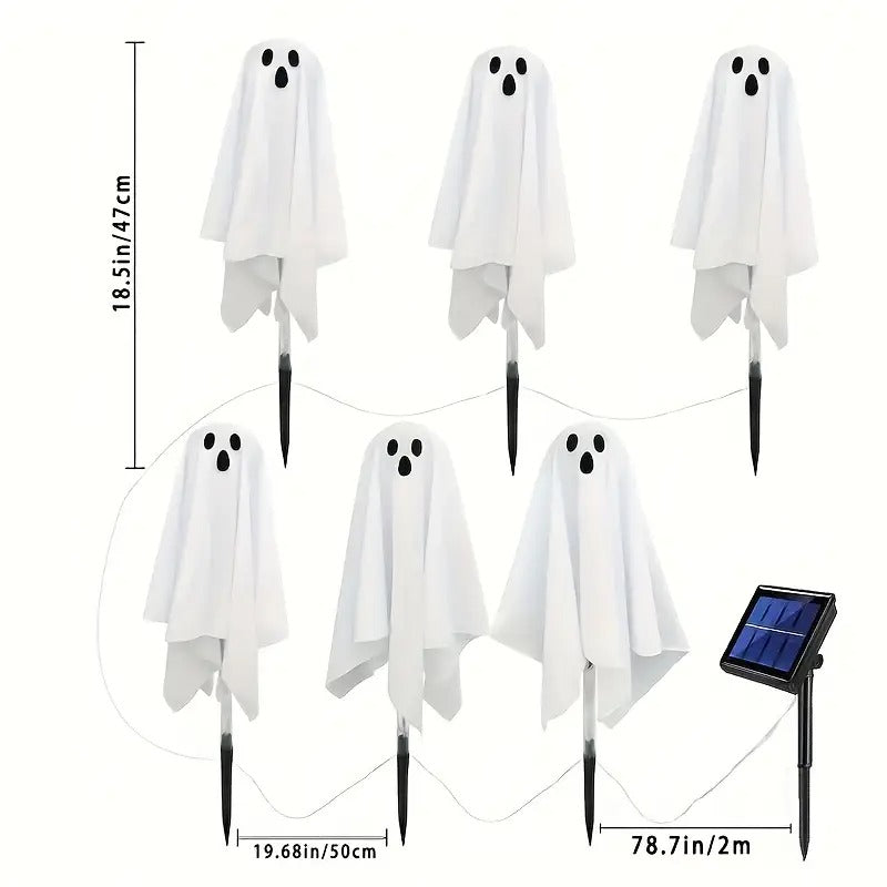 Solar Garden Lights 6-Pack Halloween Ghosts