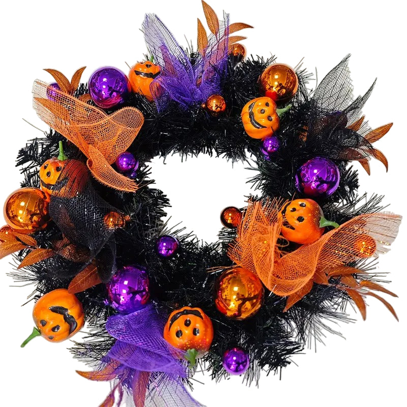 Halloween Pumpkin Wreath Door Decoration