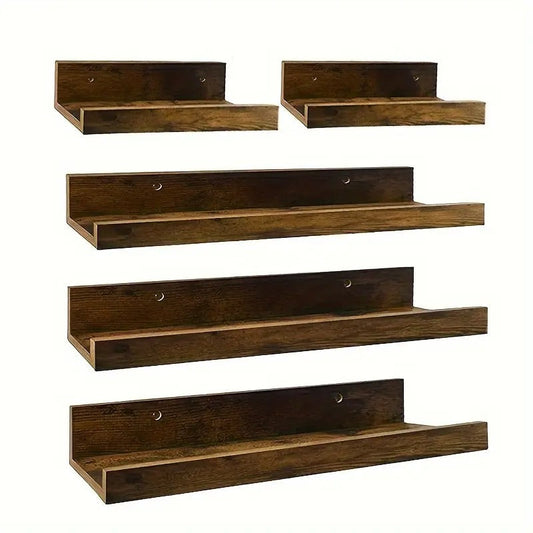 Wooden Floating Wall Shelf Set (5pcs)