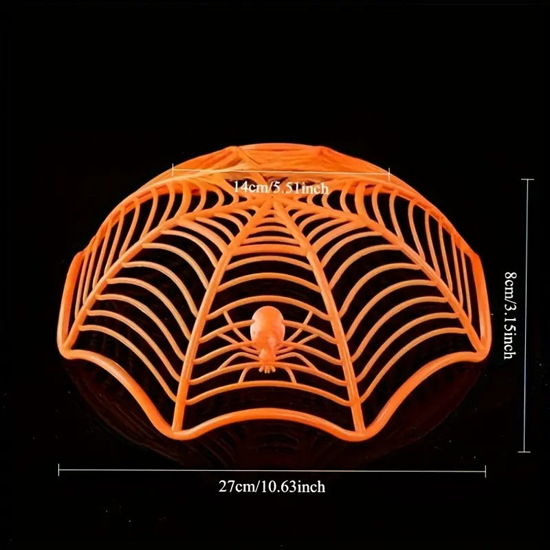 Halloween Candy Baskets Spider Web Plastic Bowls (3pcs)