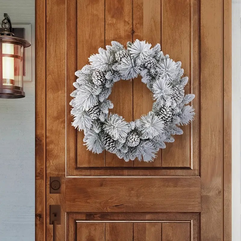 Classic Halloween Autumn Frosted Pine Wreath